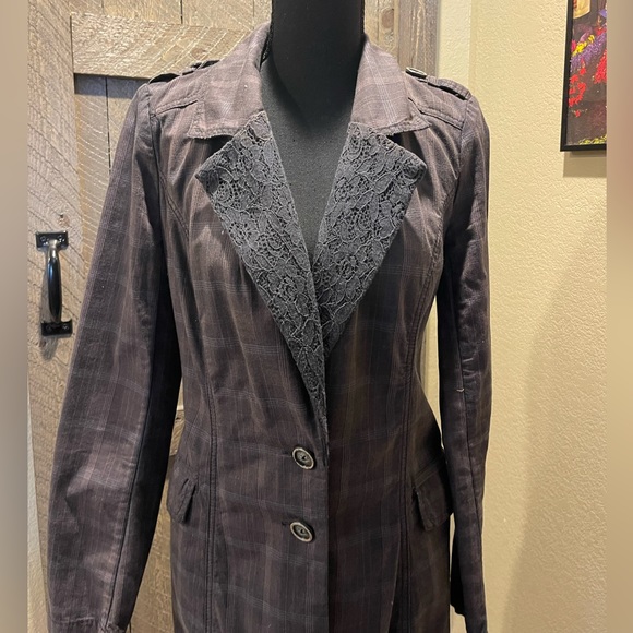 Free People Jackets & Blazers - Free People Dark Gray Boho Vintage Maxi Jacket